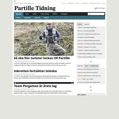 Partille Tidning startsida 2015