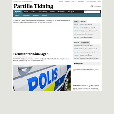 Partille Tidning startsida 2018