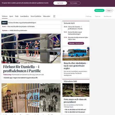 Partille Tidning startsida 2023
