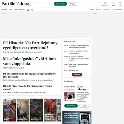 Partille Tidning startsida 2026