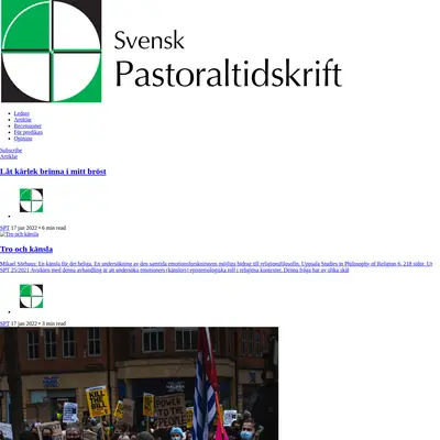 Svensk Pastoraltidskrift startsida 2022