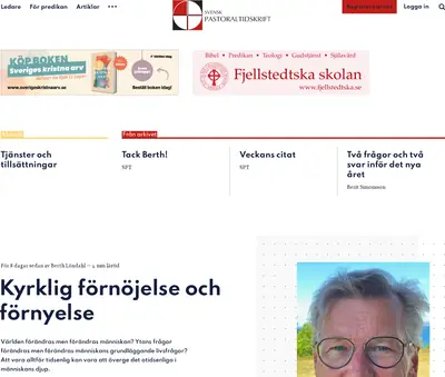 Svensk Pastoraltidskrift startsida 2025