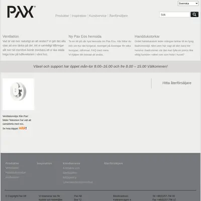 Pax startsida 2017