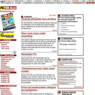 PC för Alla startsida 2002