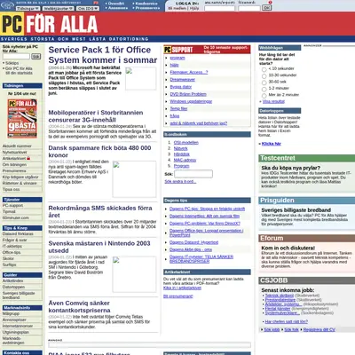 PC för Alla startsida 2004
