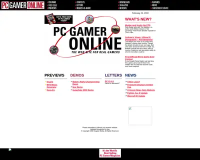 PC Gamer startsida 2000