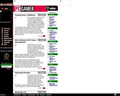 PC Gamer startsida 2001