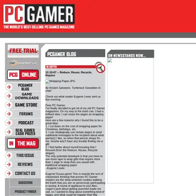 PC Gamer startsida 2008