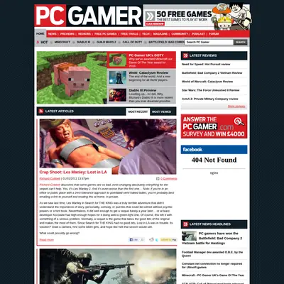 PC Gamer startsida 2011