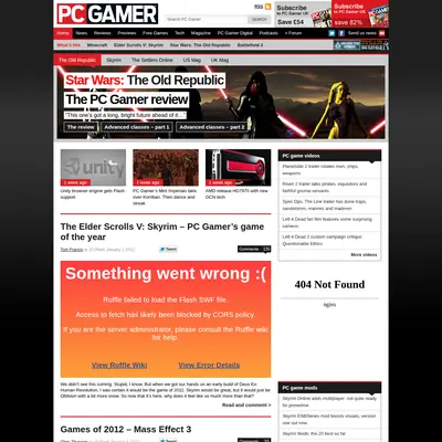 PC Gamer startsida 2012