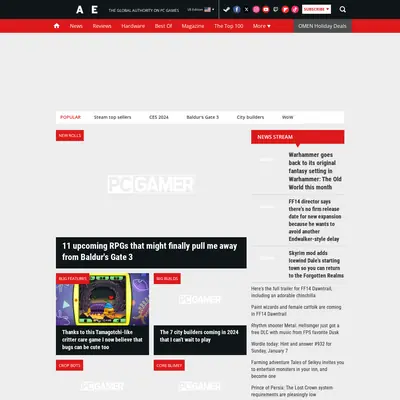 PC Gamer startsida 2024