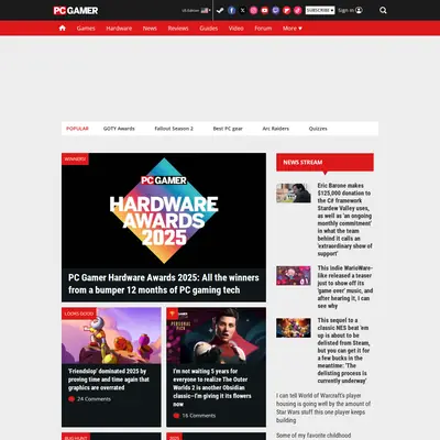 PC Gamer startsida 2026