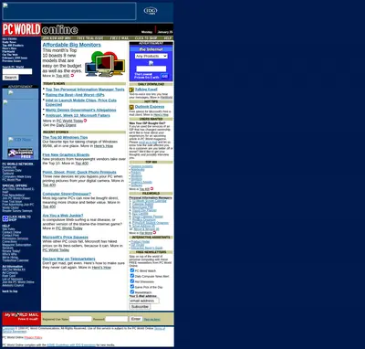 PC World startsida 1999