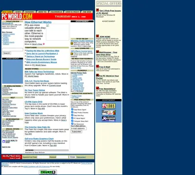 PC World startsida 2000