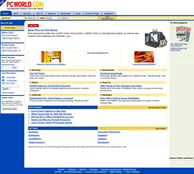 PC World startsida 2002
