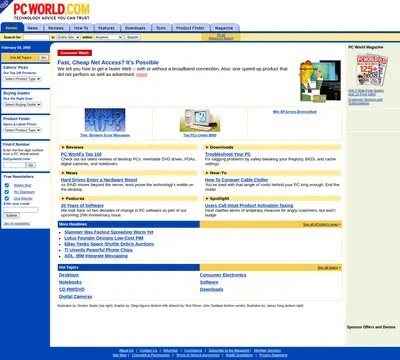 PC World startsida 2003