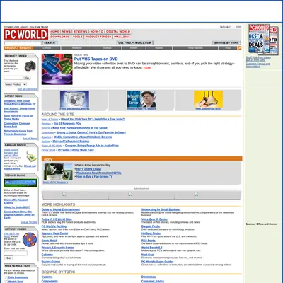 PC World startsida 2005