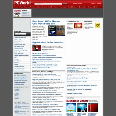 PC World startsida 2008