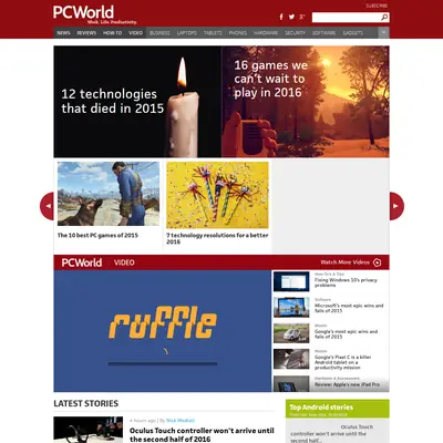 PC World startsida 2016