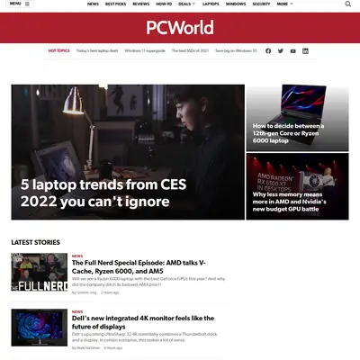 PC World startsida 2022