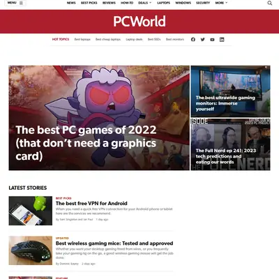 PC World startsida 2023