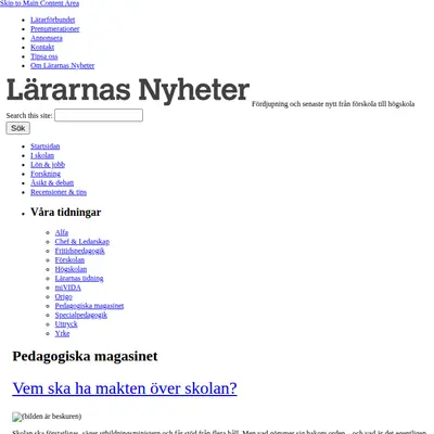 pedagogiskamagasinet.se startsida 2014
