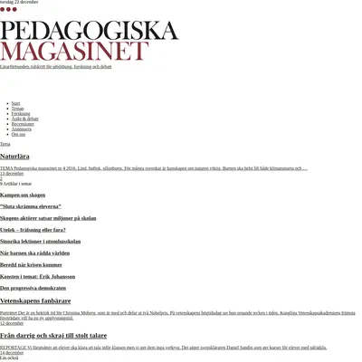 pedagogiskamagasinet.se startsida 2016