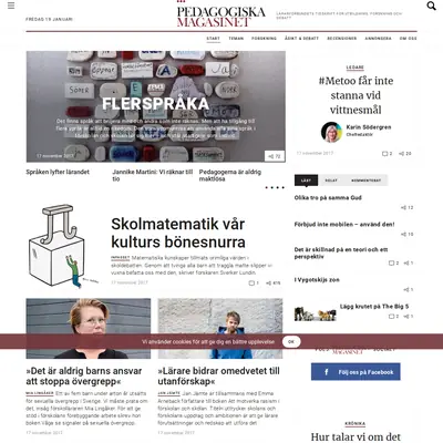 pedagogiskamagasinet.se startsida 2018