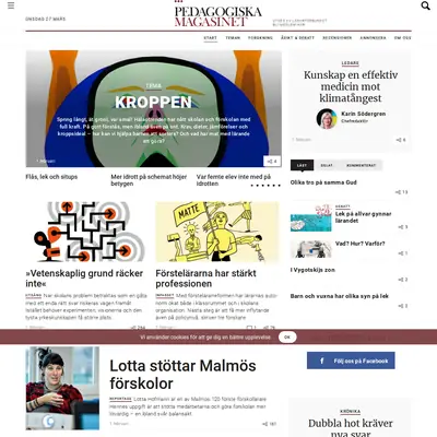 pedagogiskamagasinet.se startsida 2019