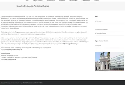 Pedagogisk Forskning i Sverige startsida 2017