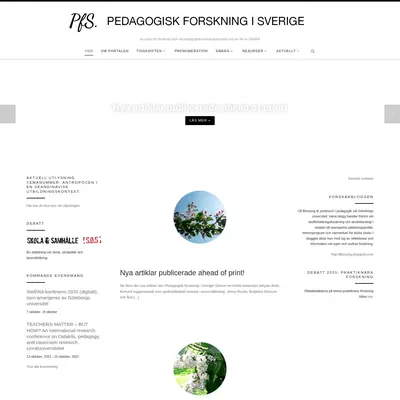 Pedagogisk Forskning i Sverige startsida 2020