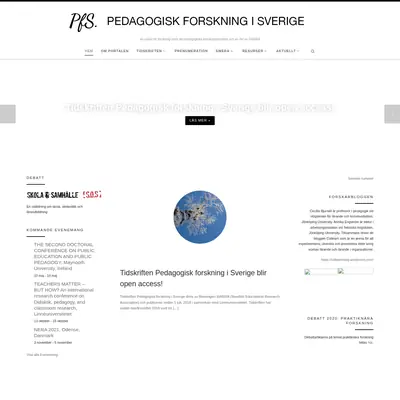 Pedagogisk Forskning i Sverige startsida 2021