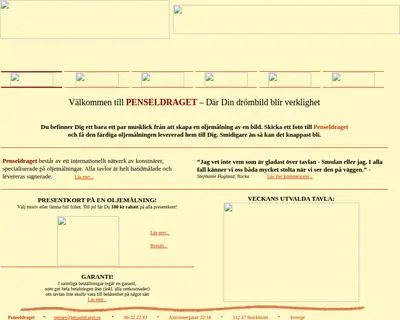 Pensel-Draget startsida 2004