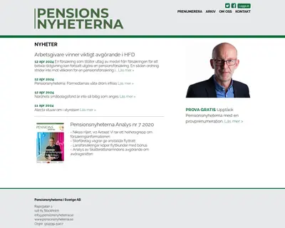 www.pensionsnyheterna.se startsida 2023