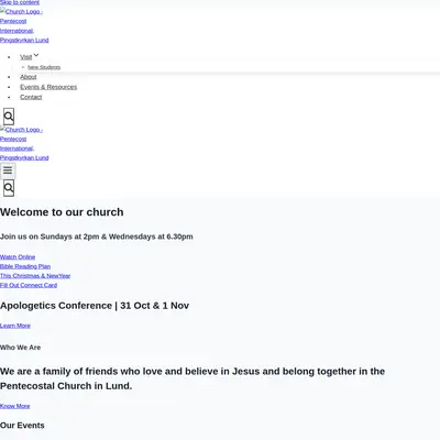 Pentecost international startsida 2026