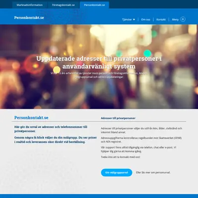 Personkontakt.se startsida 2016