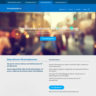 Personkontakt.se startsida 2020