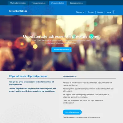 Personkontakt.se startsida 2024