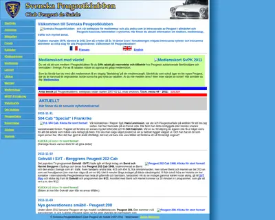 peugeotklubben.se startsida 2010