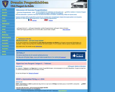 peugeotklubben.se startsida 2016