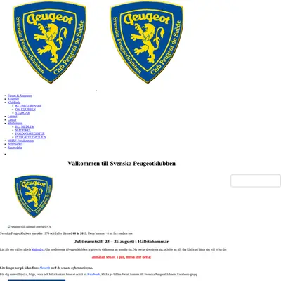 peugeotklubben.se startsida 2019