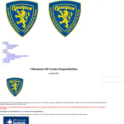 peugeotklubben.se startsida 2021