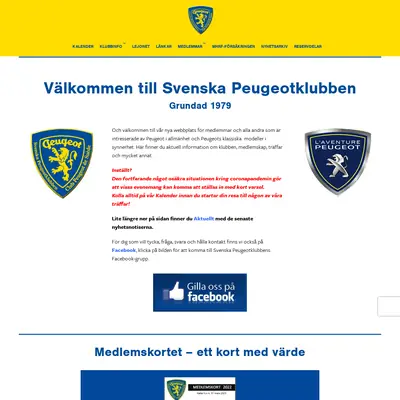 peugeotklubben.se startsida 2023