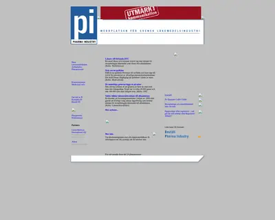 PHARMA INDUSTRY startsida 2001