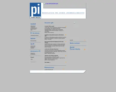PHARMA INDUSTRY startsida 2005