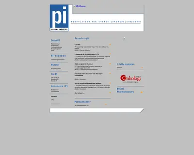 PHARMA INDUSTRY startsida 2006