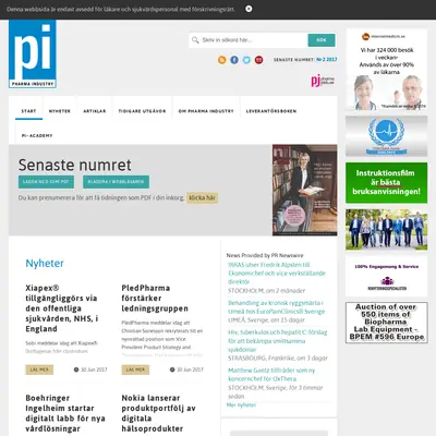 PHARMA INDUSTRY startsida 2017