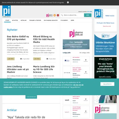 PHARMA INDUSTRY startsida 2022
