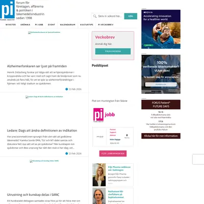 PHARMA INDUSTRY startsida 2026