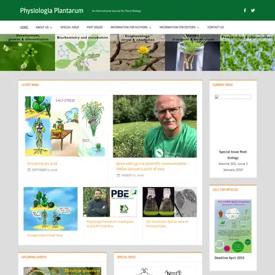 Physiologia Plantarum startsida 2019